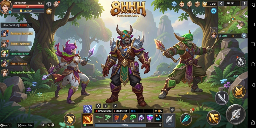 Gameplay menarik dalam 8HHH dengan pertarungan epik di dunia MMORPG.
