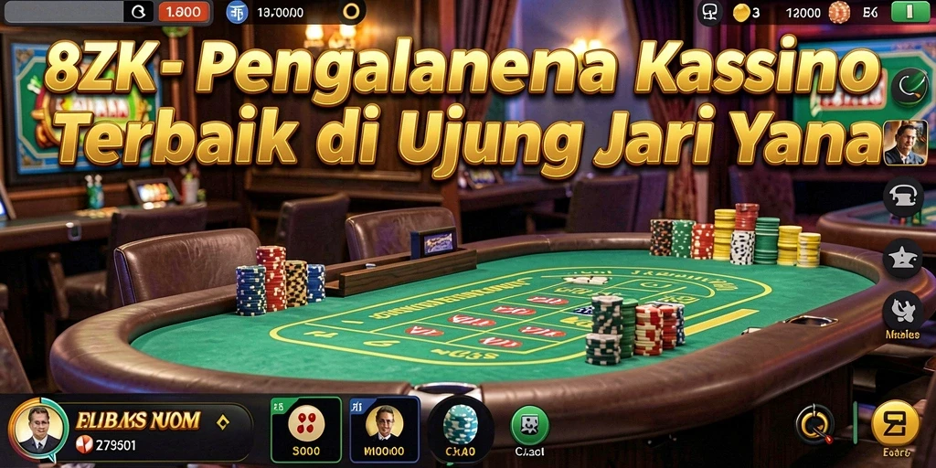 Gameplay 8ZK dengan grafis Kasino yang menarik.
