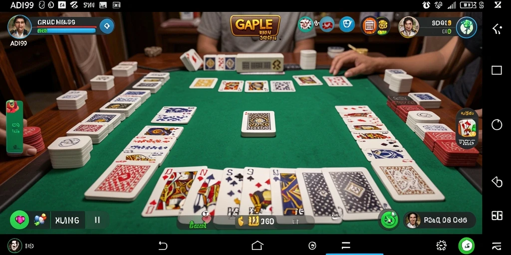Screenshot ADI99 yang menunjukkan keseruan permainan Gaple.