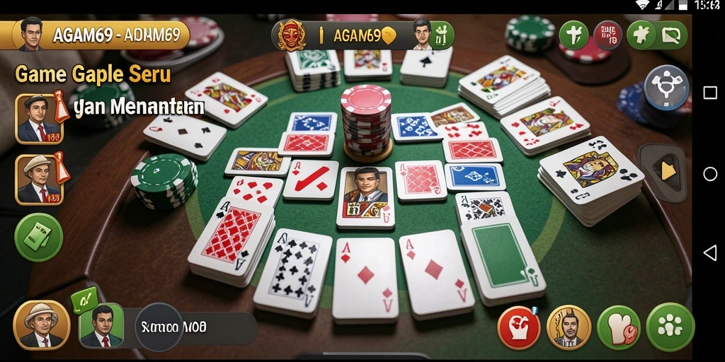 Tangkapan layar utama AGAM69 menunjukkan keseruan gameplay Gaple.