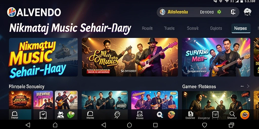 Screenshot gameplay ALVENDO yang menampilkan interaksi musik seru.