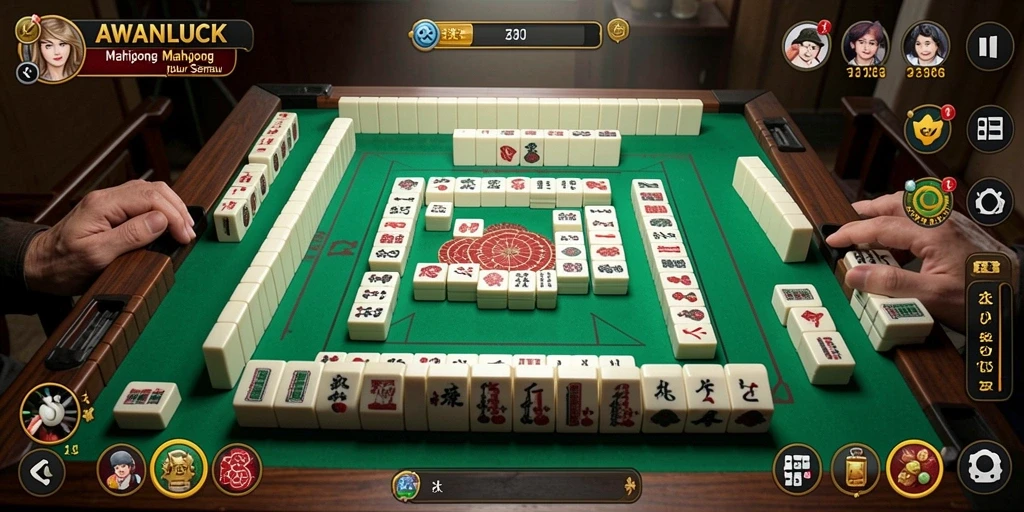Tampilan gameplay Mahjong yang menarik di AWANLUCK.
