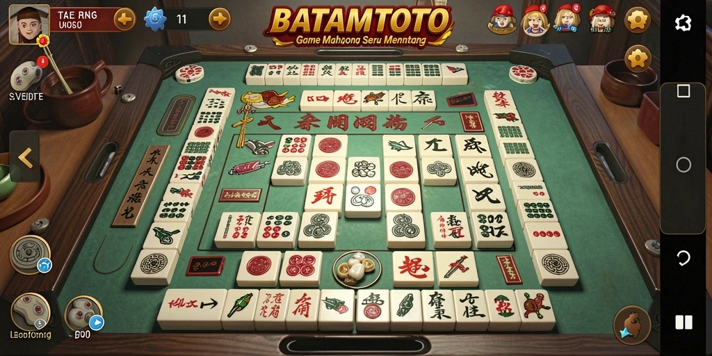 Screenshot gameplay yang menunjukkan suasana seru bermain Mahjong di BATAMTOTO.