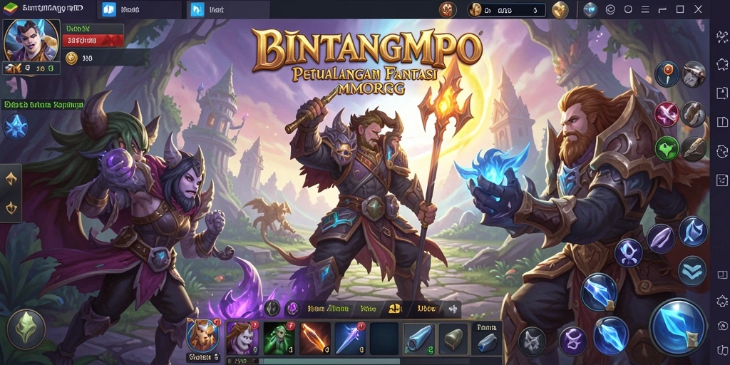 Tangkapan layar gameplay BINTANGMPO menampilkan aksi pertarungan yang seru.