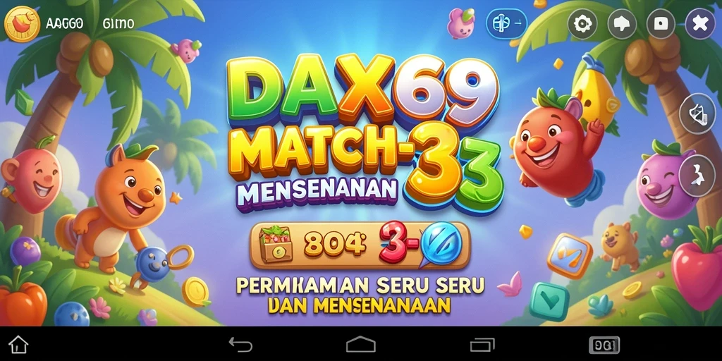 Screenshot utama DAX69 menunjukkan gameplay yang dinamis dan penuh warna.