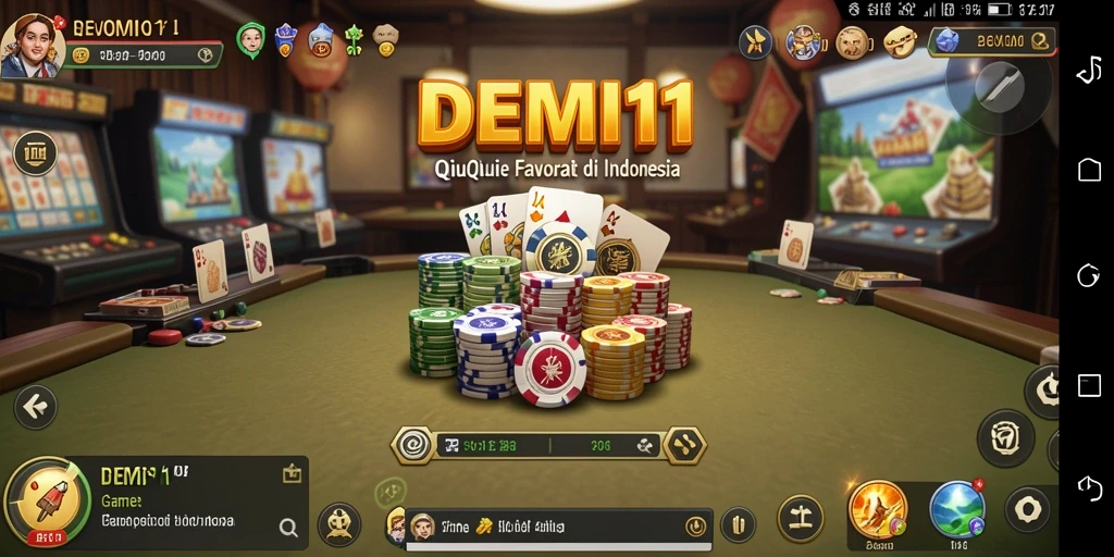 Screenshot DEMI11 menampilkan gameplay seru permainan QiuQiu.