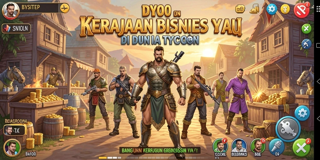 Screenshot gameplay DYO1 yang menggambarkan strategi Tycoon.