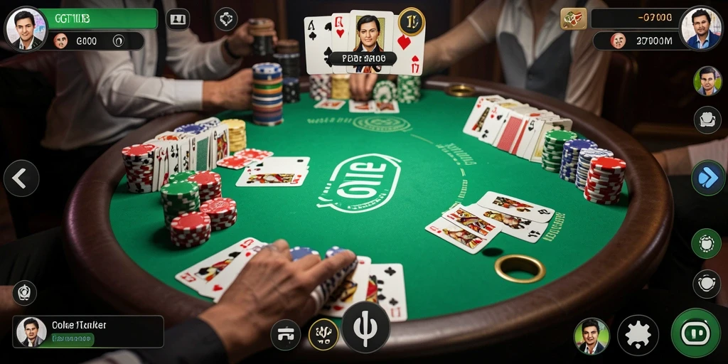 Tampilan gameplay menarik dalam GT108 untuk permainan Poker.