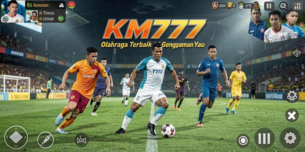 Screenshot gameplay KM777 menampilkan aksi olahraga yang mendebarkan.