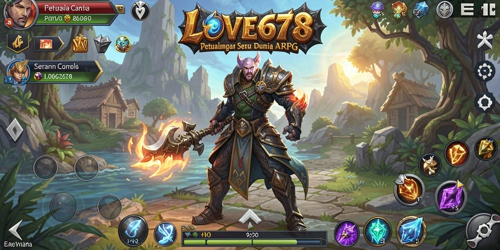 Tangkapan layar menunjukkan pertempuran epik dalam gameplay ARPG LOVE678.