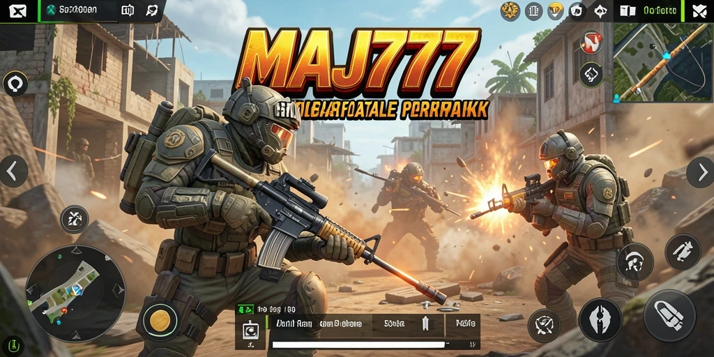Tampilan seru pertempuran dalam gameplay MAJ777.