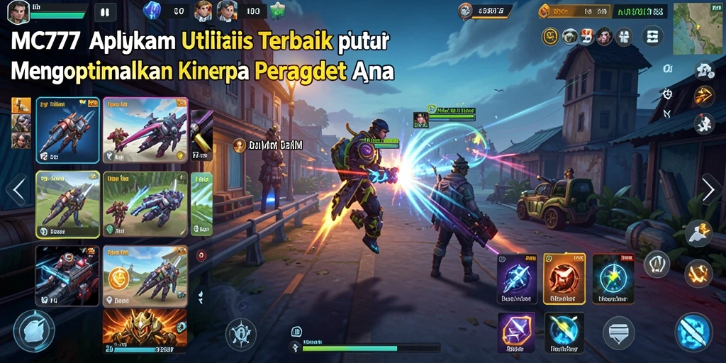 Tampilan antarmuka utama MC777 dengan fitur utilitas lengkap.