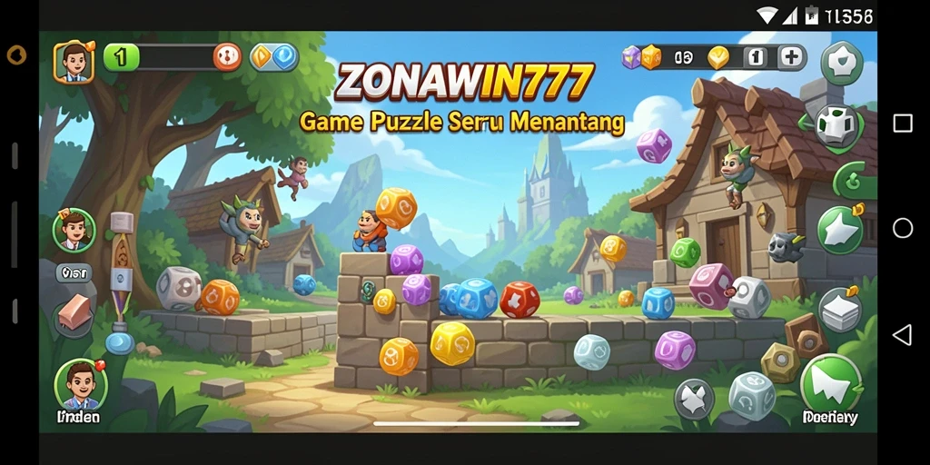 Screenshot menampilkan gameplay menarik ZONAWIN777 dalam menyelesaikan teka-teki.